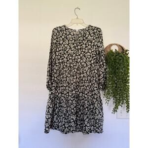 Oldnavy Size M Long Sleeve Green floral Dress